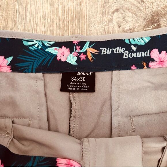 New With Tags Birdie Bound Flex Waist Gray Golf Pants Trousers 34x30 Golf Pants - Picture 4 of 9